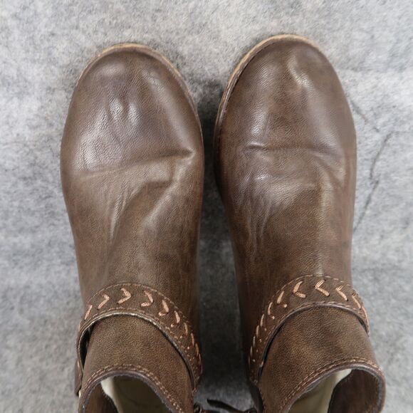 Roxy Shoes Womens 7 Booties Western Harness Fashion Brown Zip Casual Ankle Boot - Picture 9 of 14